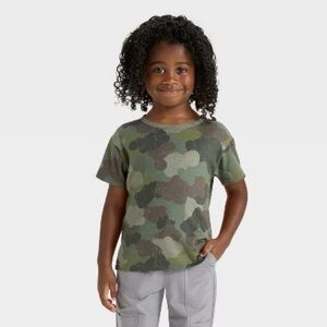 Cat & Jack Green Camouflage Short Sleeve Tee